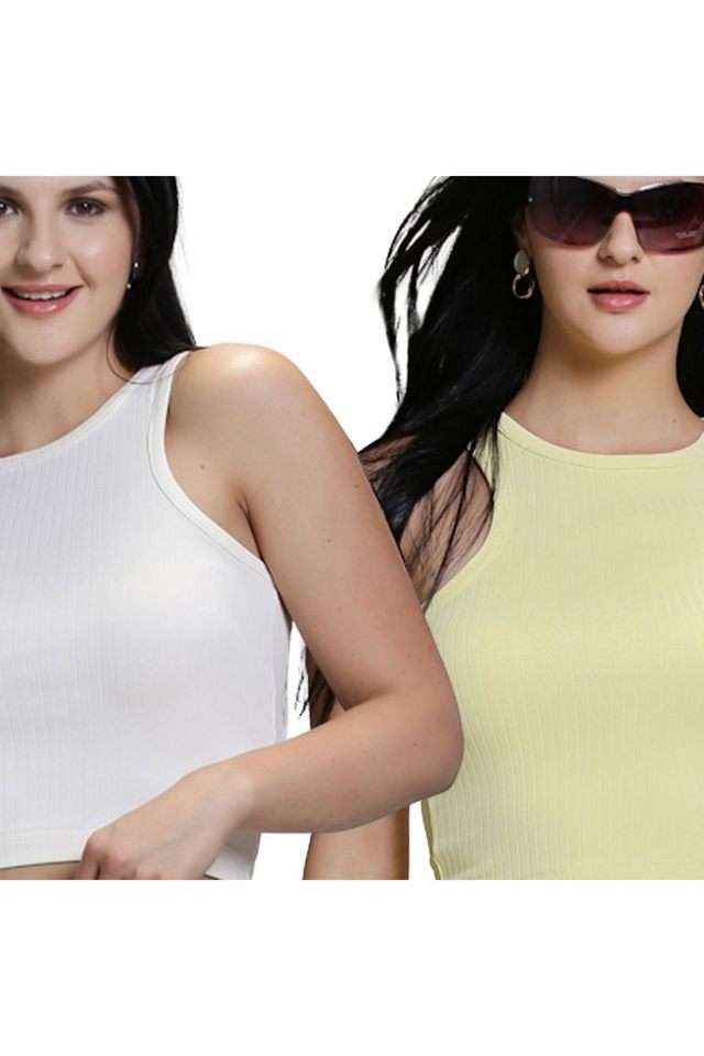 Solid Polyester Round Neck Women Top-image-41