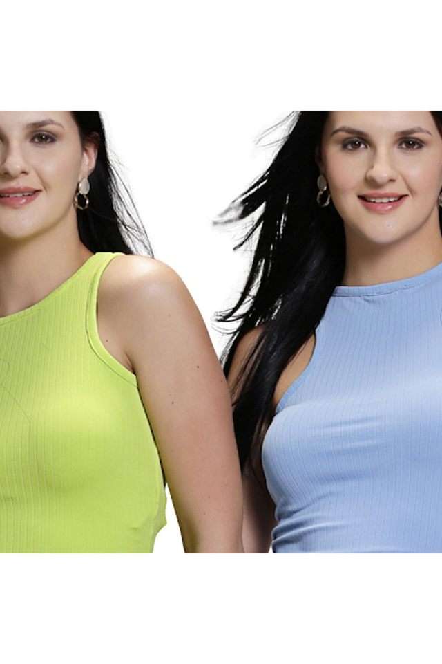 Solid Polyester Round Neck Women Top-image-40