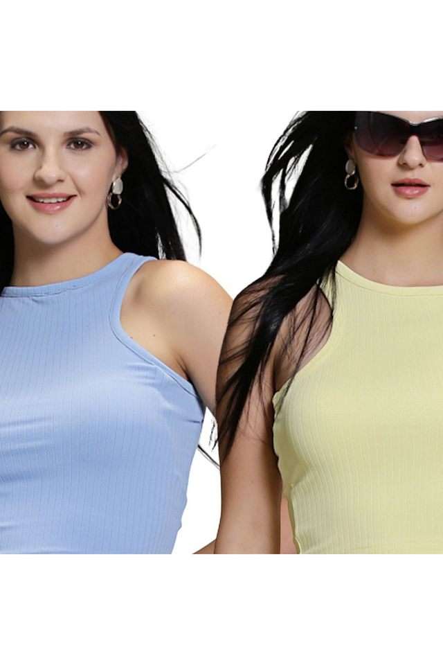 Solid Polyester Round Neck Women Top-image-38