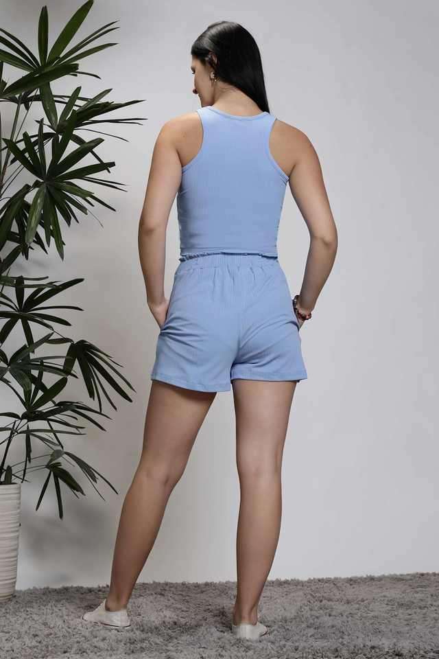 Buy Sera blue Regular Fit Mini Polyester Women's Casual Wear