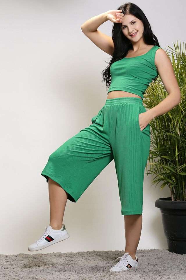 sera Regular Fit Knee Length Polyester Women Casual Wear Capris-picture-31