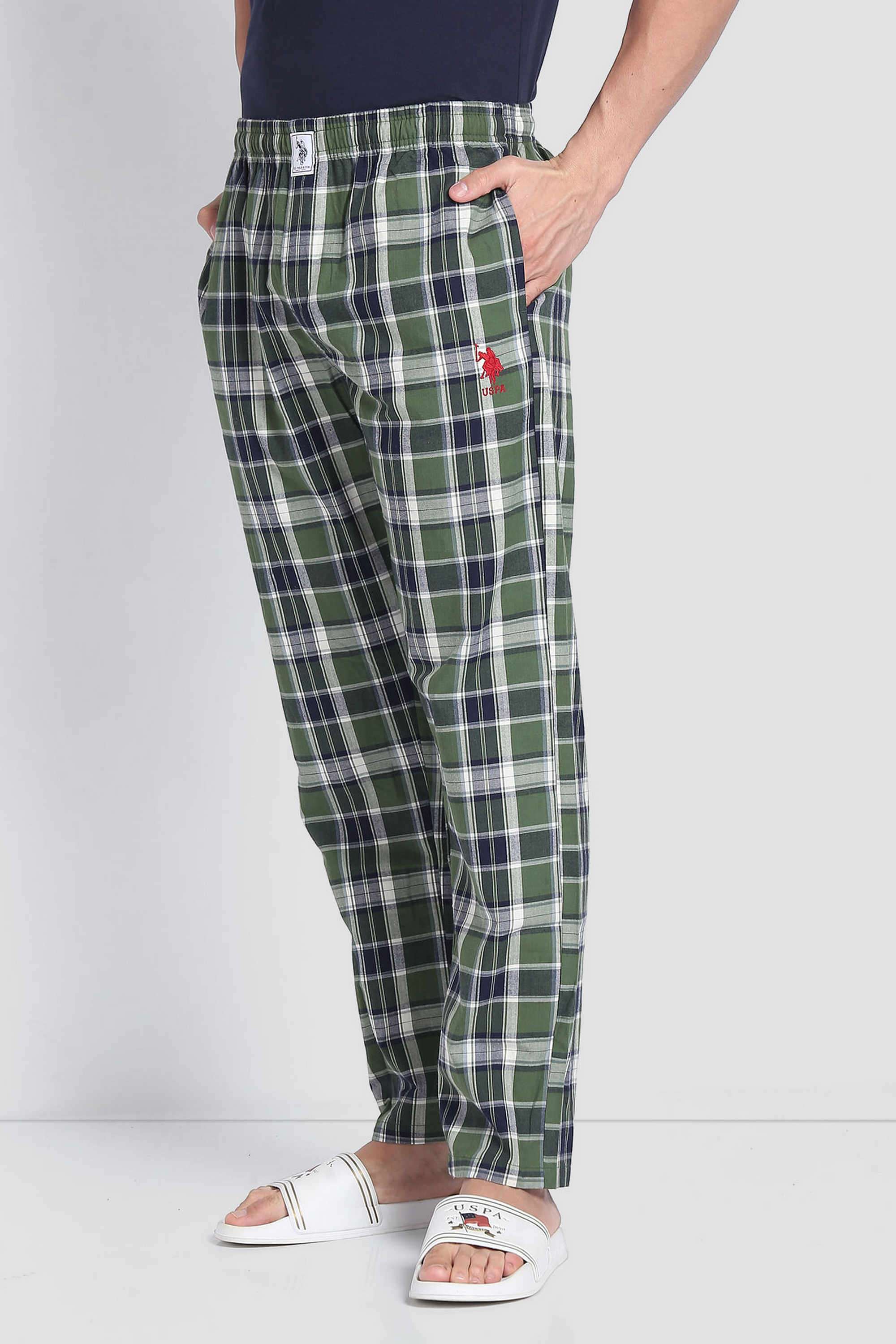 Checks-Blended-Fabric-Regular-fit-Men-s-Track-Pants