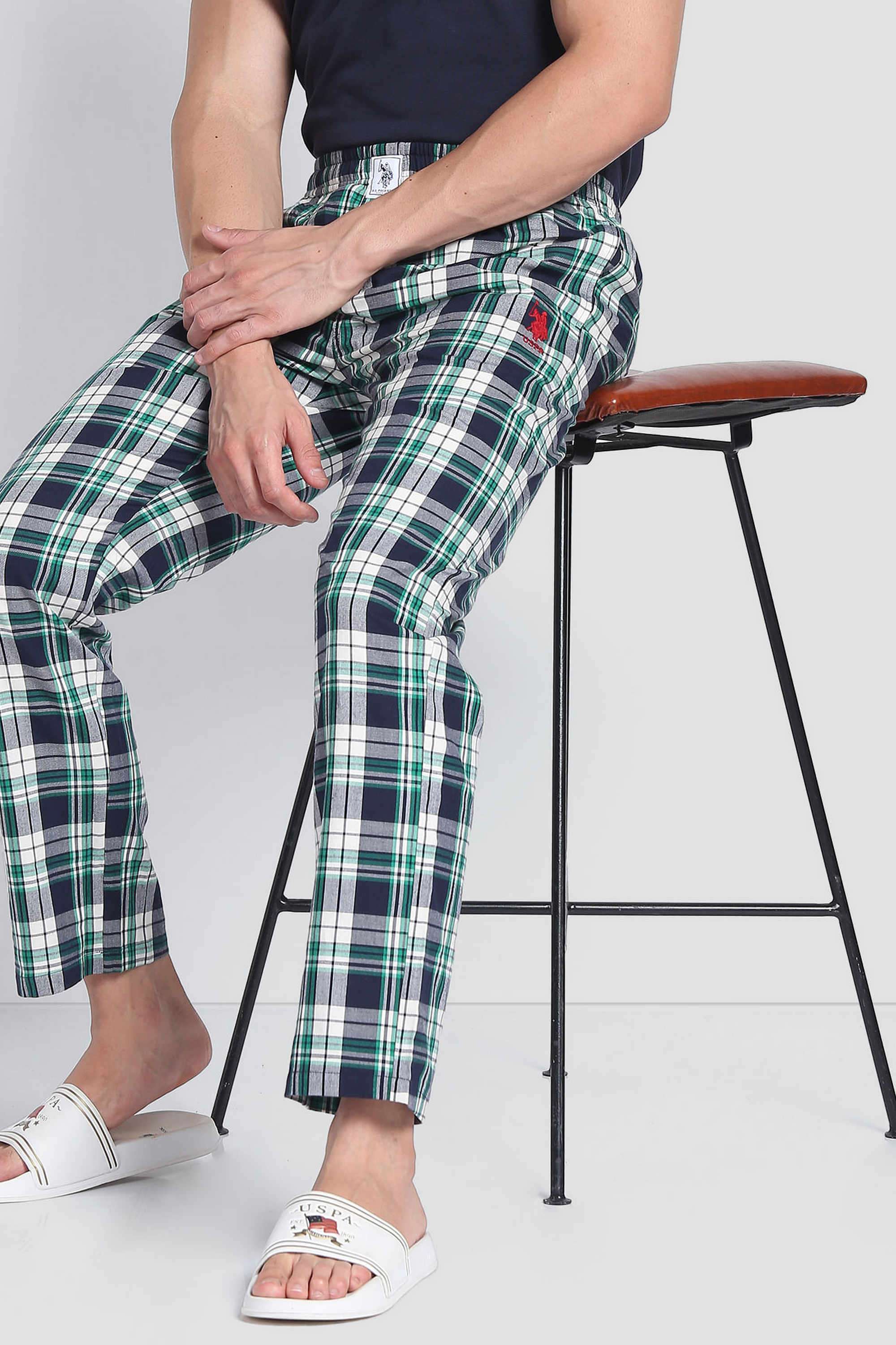 Checks-Blended-Fabric-Regular-fit-Men-s-Track-Pants