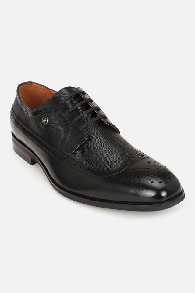 Buy Louis Philippe Black Leather Lace Up Mens Formal Shoes