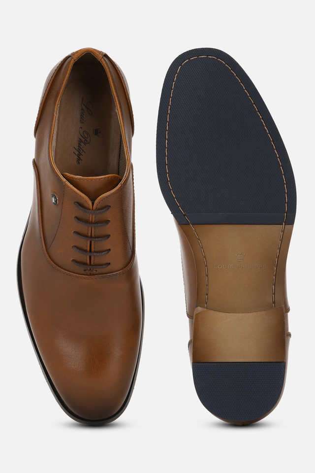 Buy Louis Philippe Tan Leather Lace Up Men's Formal Shoes