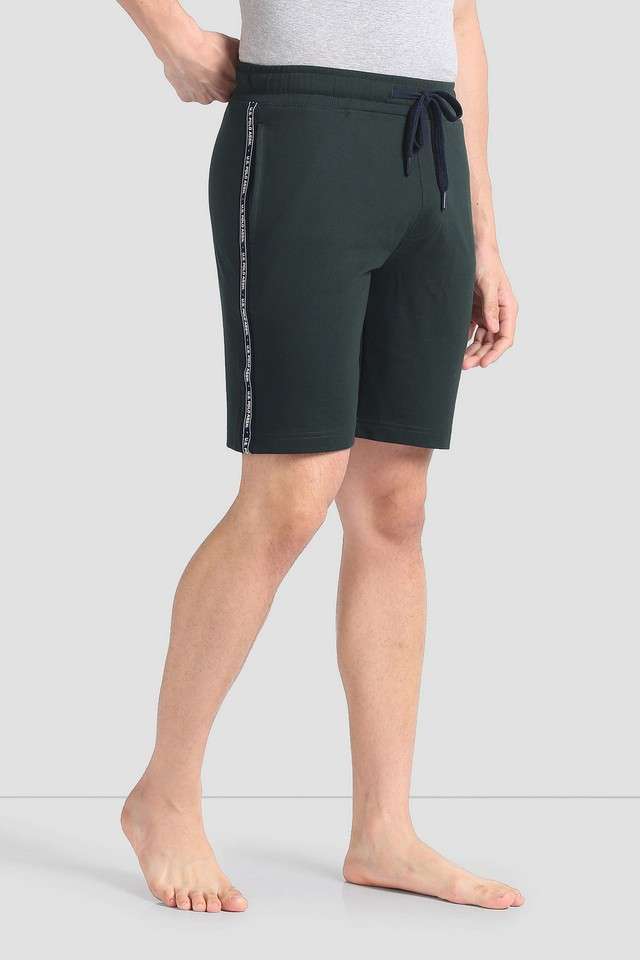 Solid-Cotton-Elastic-and-Drawstring-Men-s-Shorts