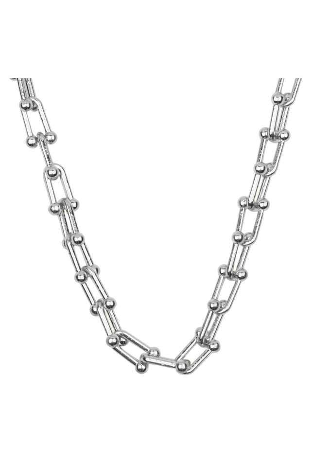 Silver-Toned-Statement-Chain -Secured-With-Lobster-Claw