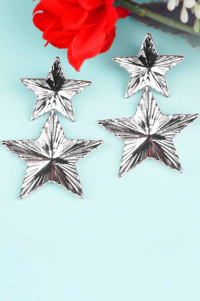Star-Dangle-Silver-Earring