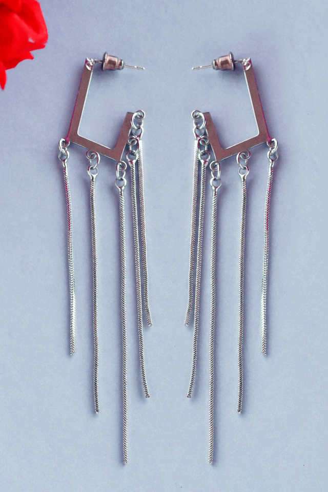 CZ-Stone-Glossy-Party-Wear-Silver-Pearl-Drop-Earring