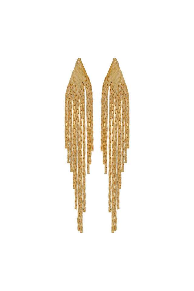 Silver-Designer-Earrings-With-Waterfall-Chain-Design-Danglers-For-Women