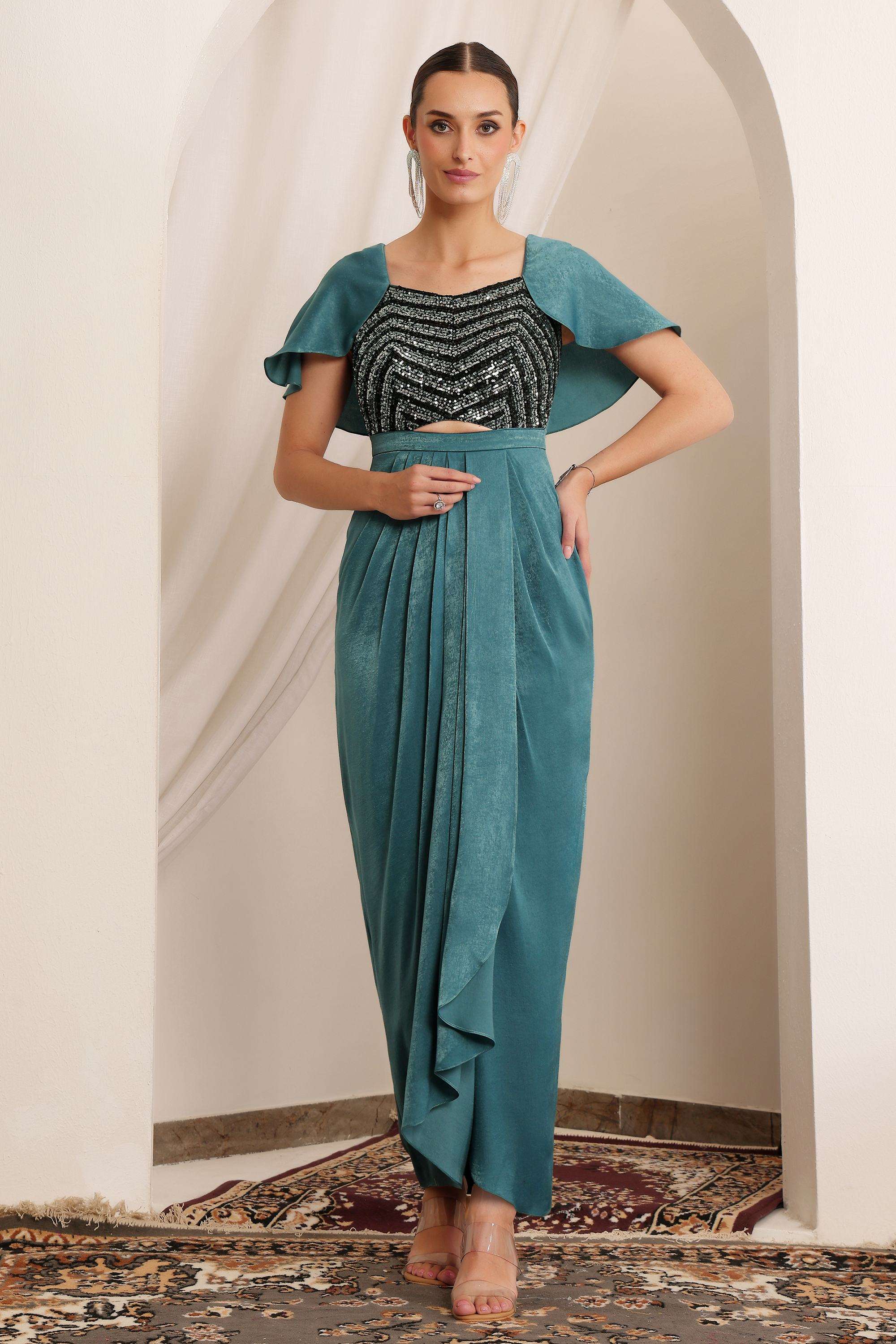 miss chase Embellished Sweetheart Neck Satin Women Dress-picture-40