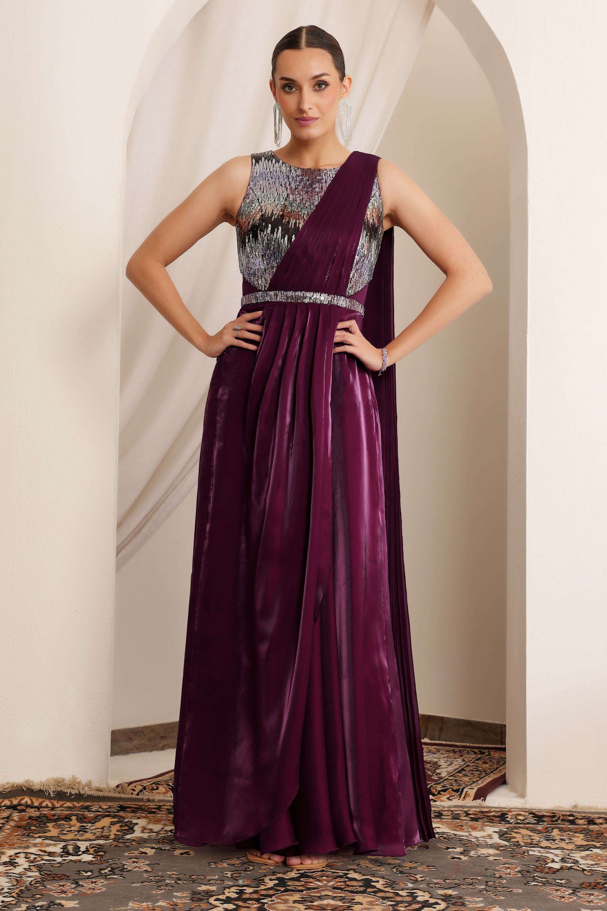 Embellished Round Neck Satin Women Dress-image-15