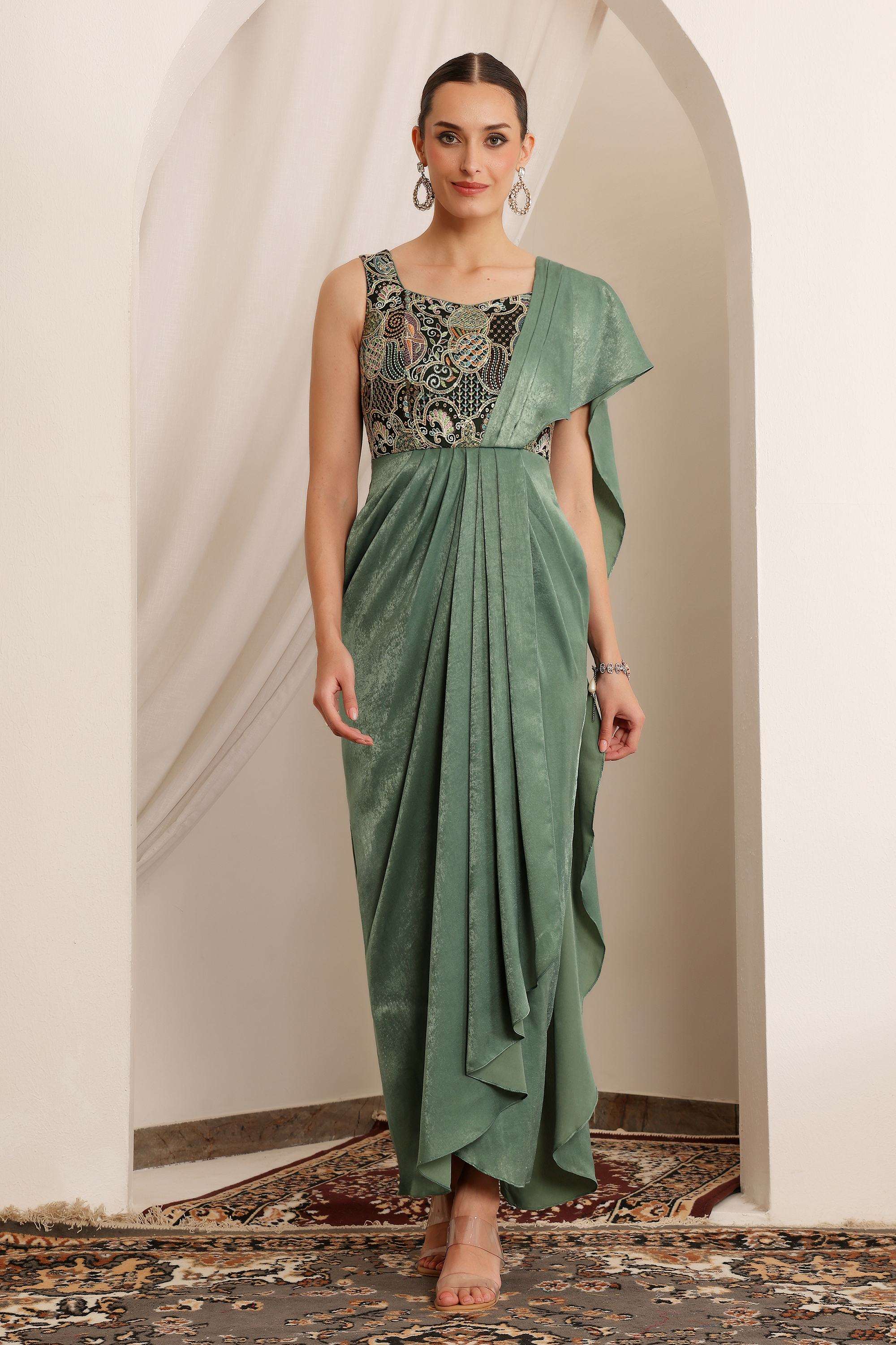 miss chase Embroidered Sweetheart Neck Satin Women Dress-picture-19