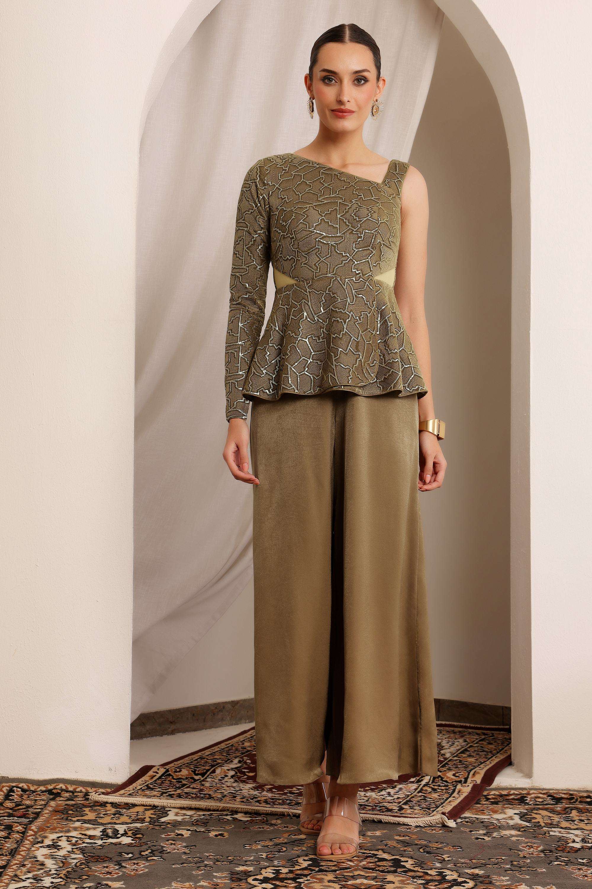 miss chase Geometric Print Satin V-Neck Women's Jumpsuit-picture-24