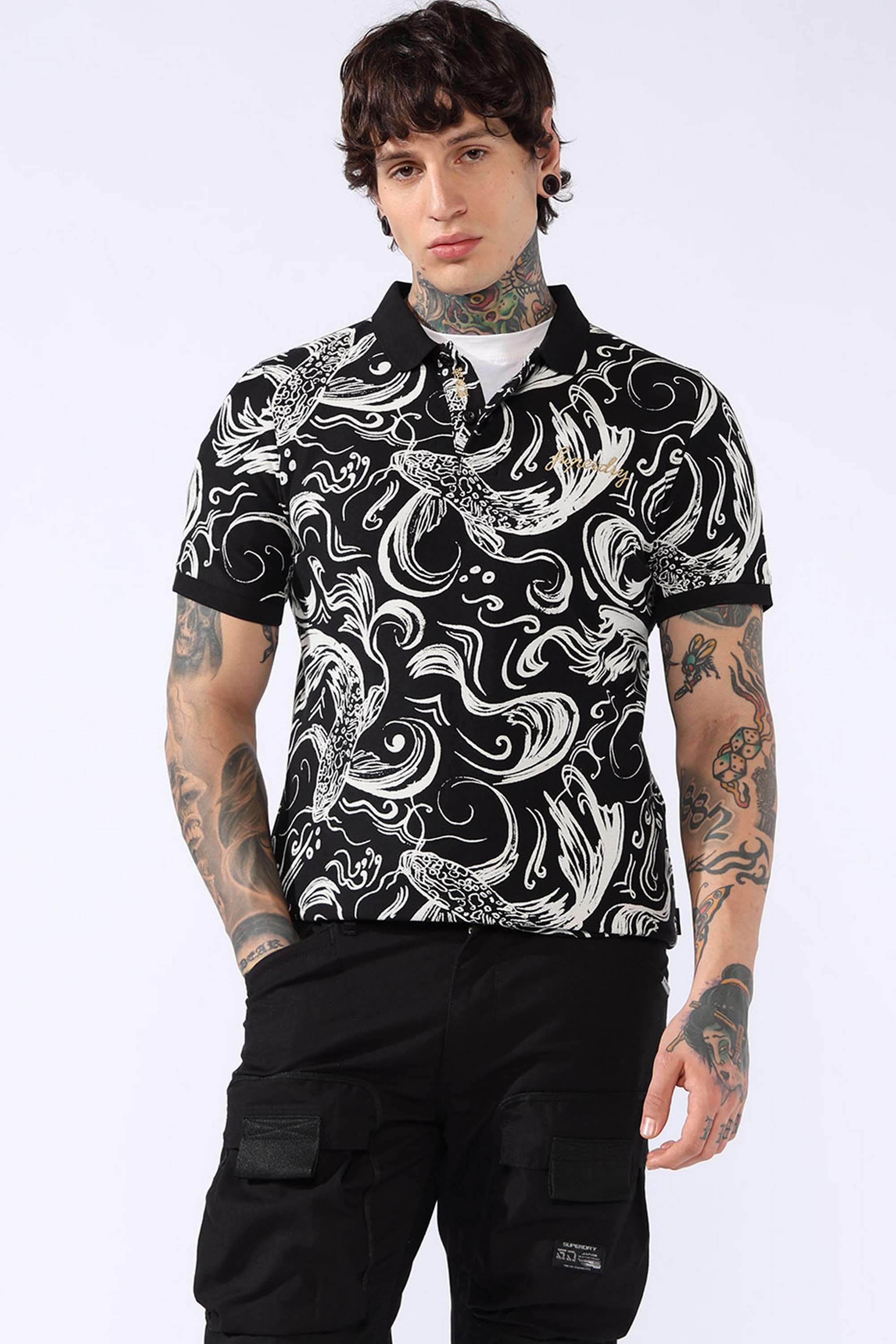Printed-Cotton-Regular-Fit-Men-Polo-T-Shirt