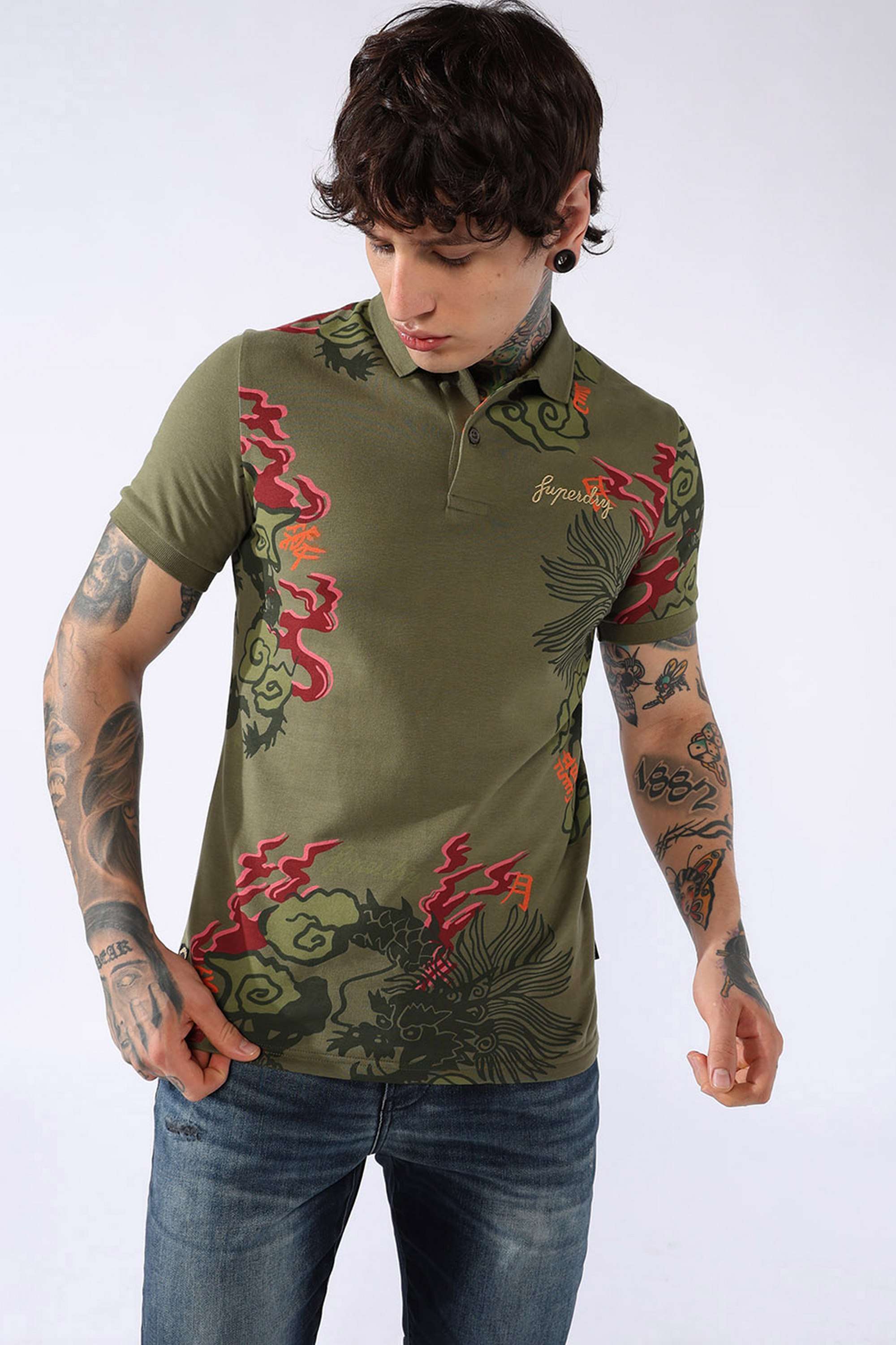 Printed-Cotton-Regular-Fit-Men-Polo-T-Shirt