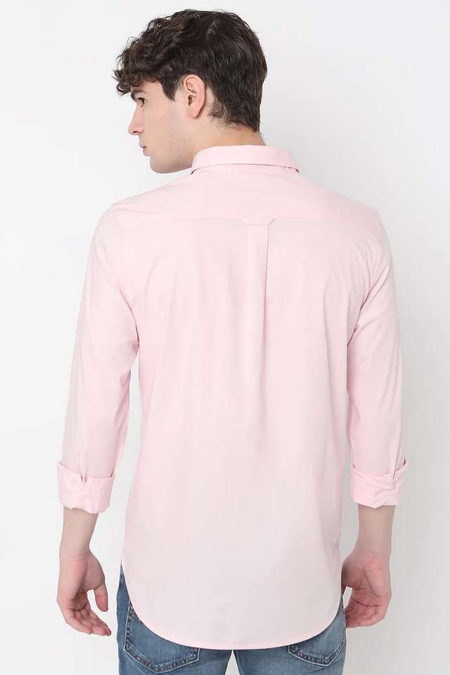 Solid-Cotton-Regular-Fit-Men-s-Casual-Wear-Shirt