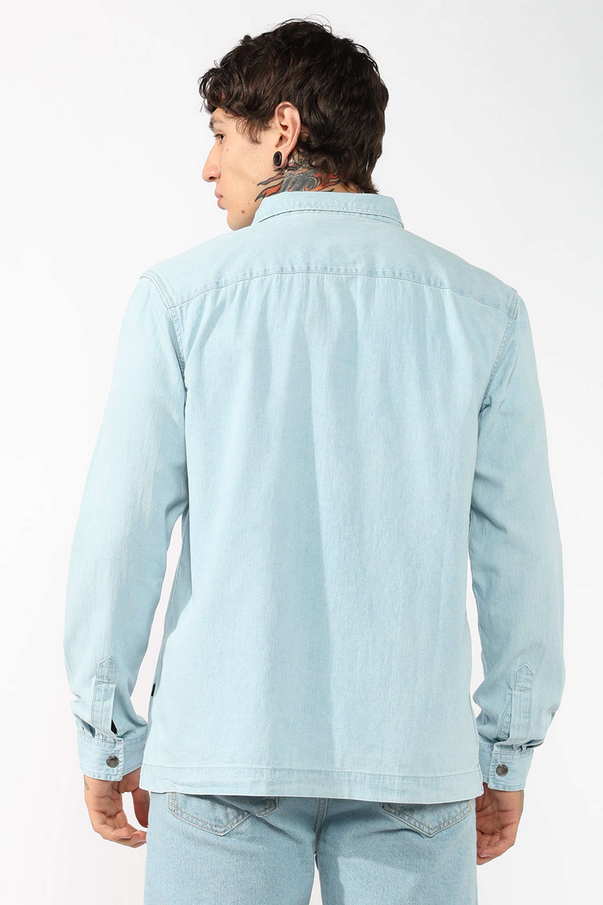 Solid-Cotton-Regular-Fit-Men-s-Casual-Shirt