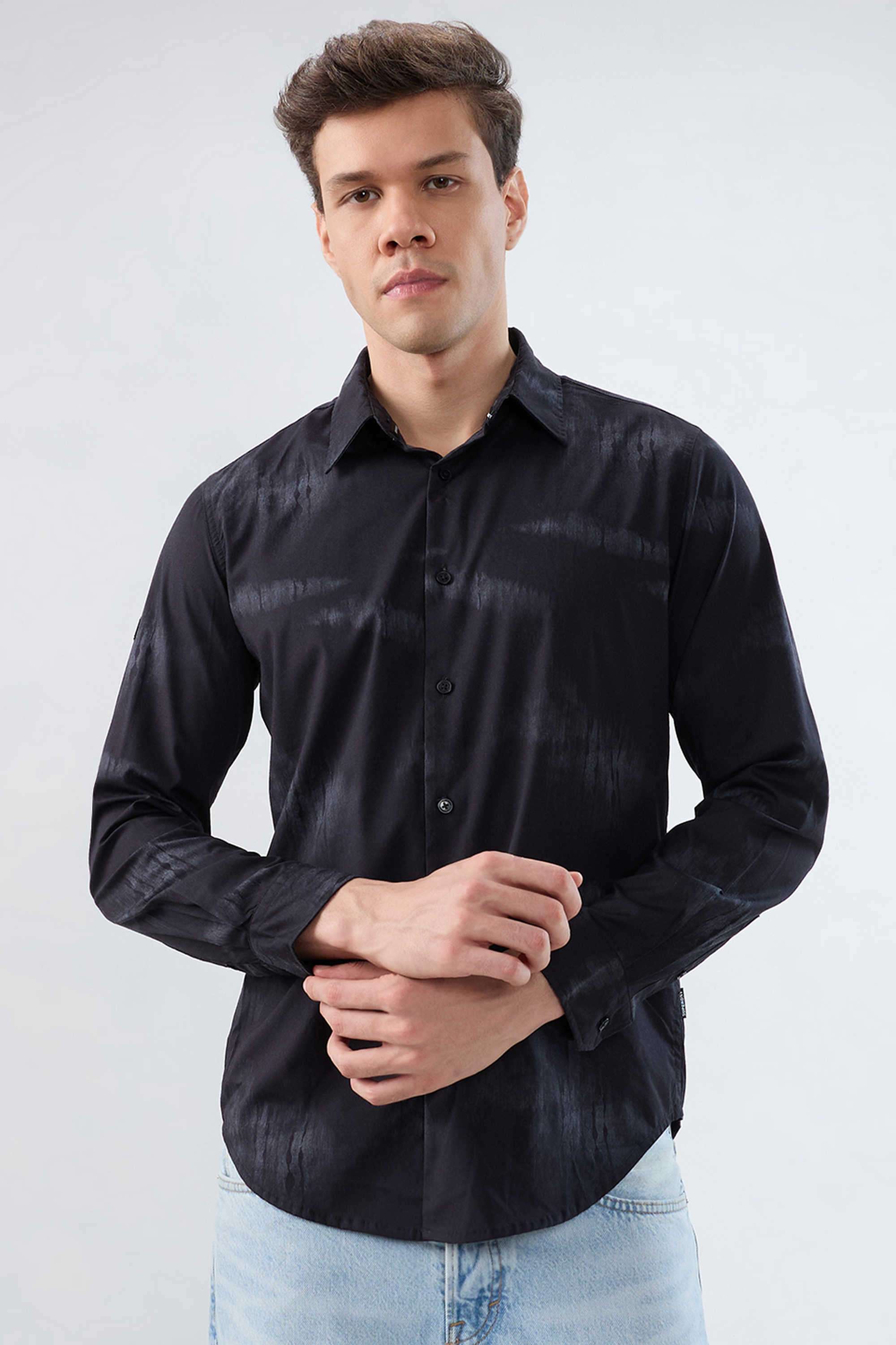 Solid-Cotton-Regular-Fit-Men-Casual-Wear-Shirt