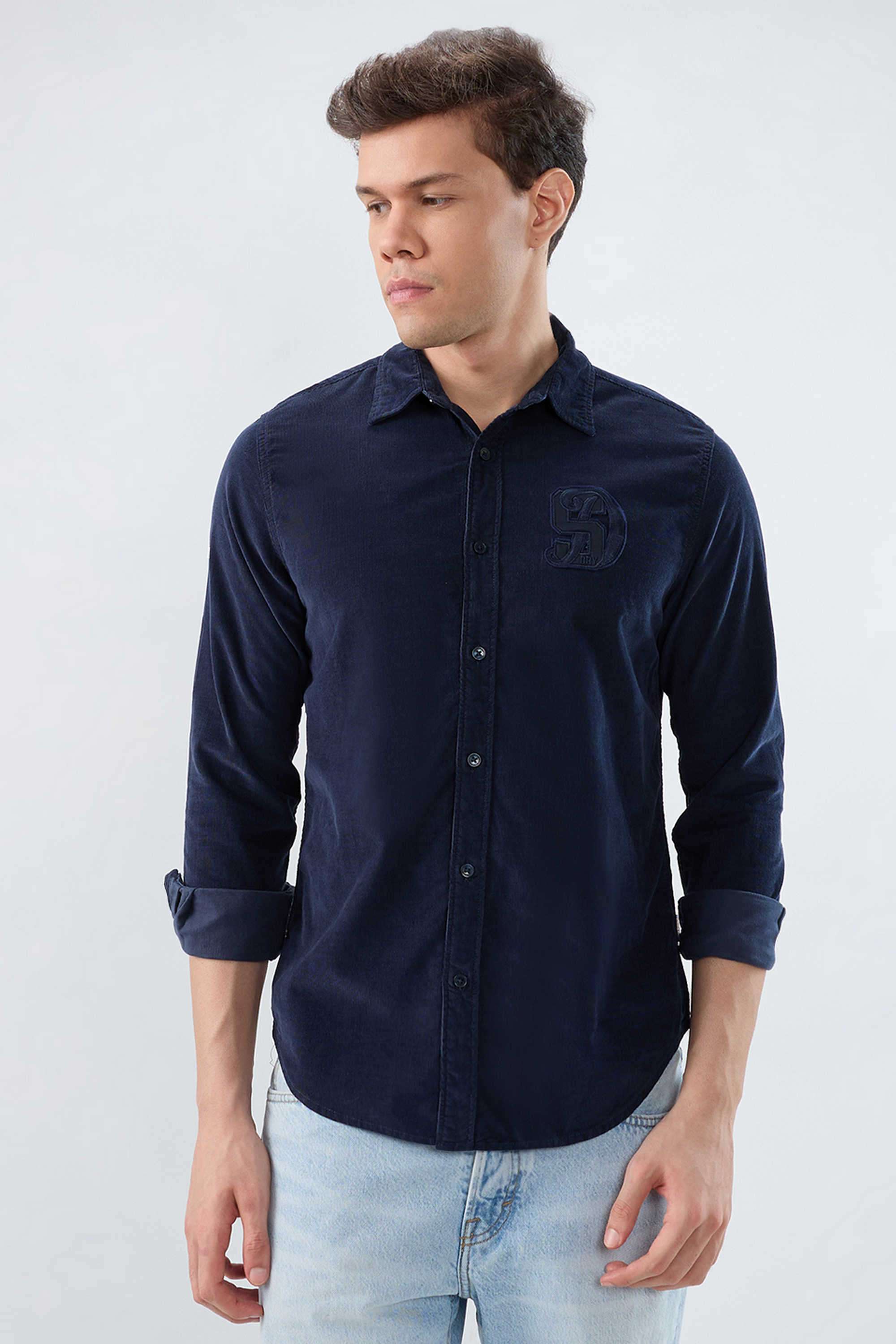 Solid-Cotton-Regular-Fit-Men-Casual-Wear-Shirt