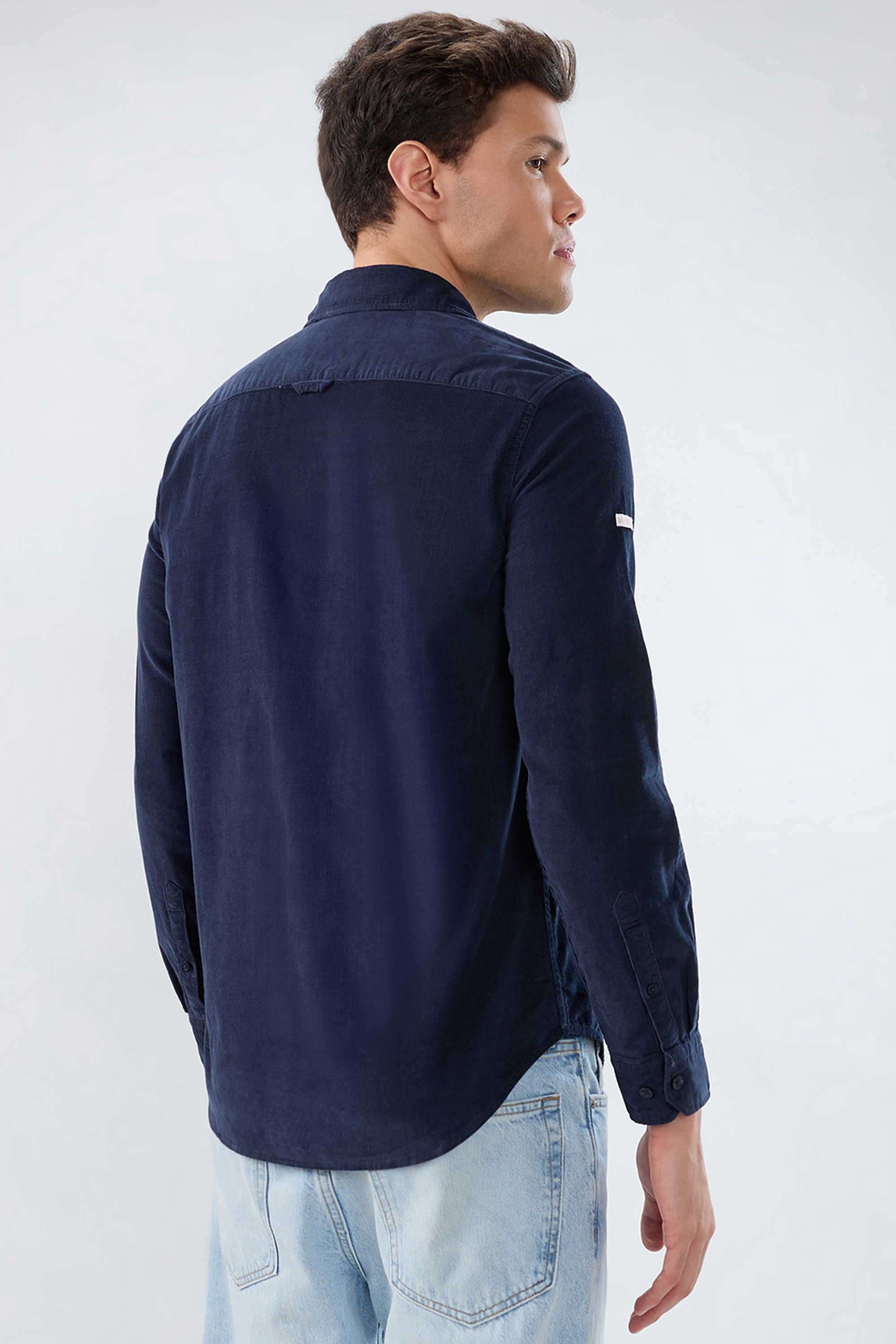 Solid-Cotton-Regular-Fit-Men-Casual-Wear-Shirt