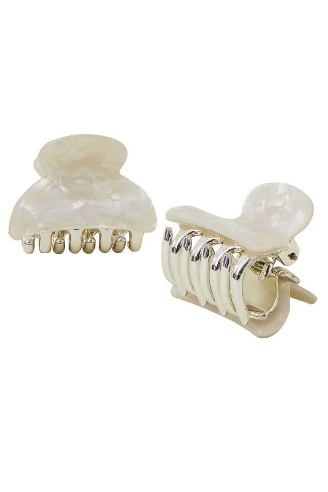 Ivory-Two-Pack-Mini-Pearly-Resin-Claw-Clips