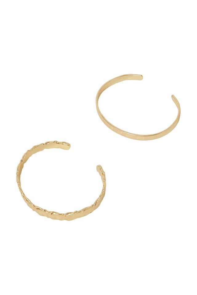 Gold-Hammered-Cuff-Bracelets-Set-Of-2