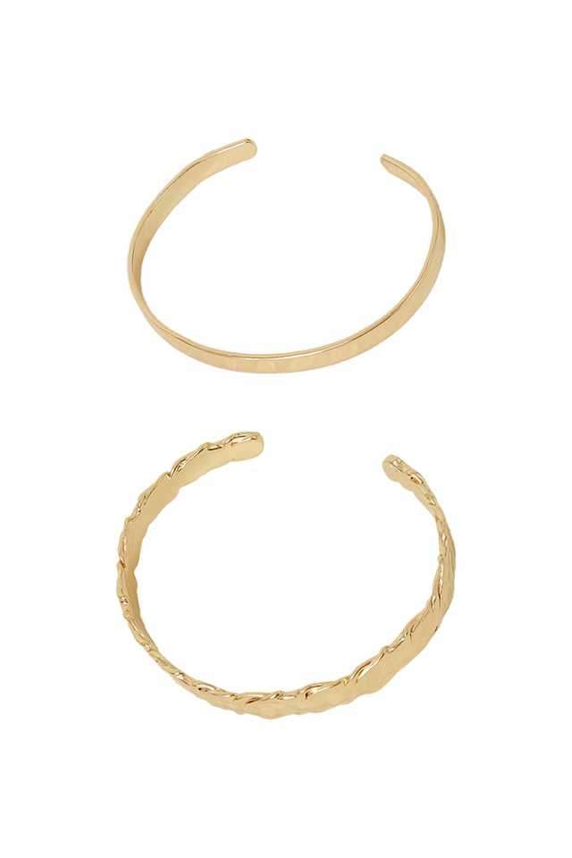 Gold-Hammered-Cuff-Bracelets-Set-Of-2