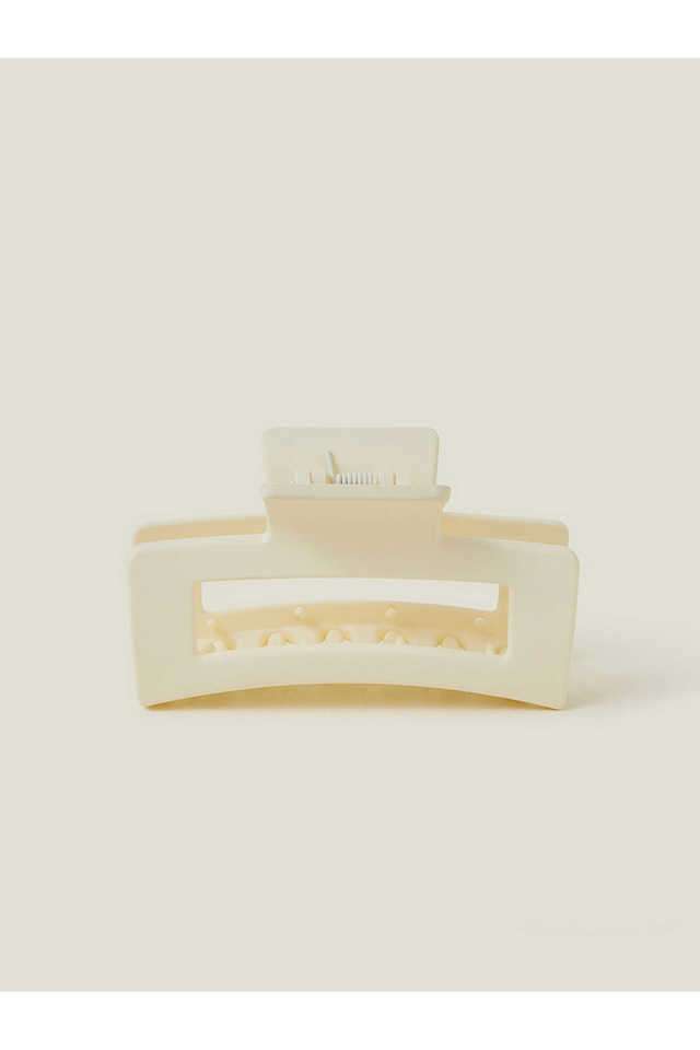Cream-Matte-Rectangle-Hair-Claw-Clip