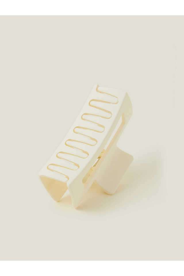 Cream-Matte-Rectangle-Hair-Claw-Clip