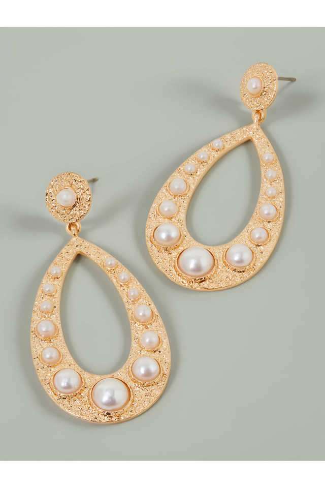 Gold-Large-Pearl-Teardrop-Earrings