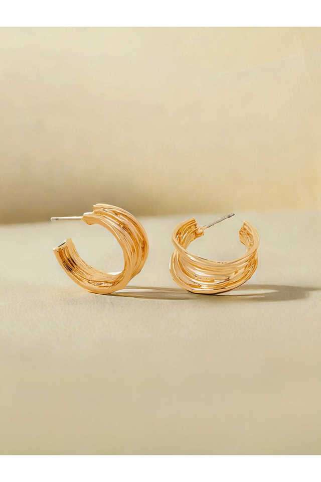 Wavy-Chunky-Hoop-Gold-Earrings
