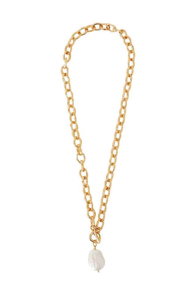 Gold-T-Bar-Pearl-Chain-Necklace