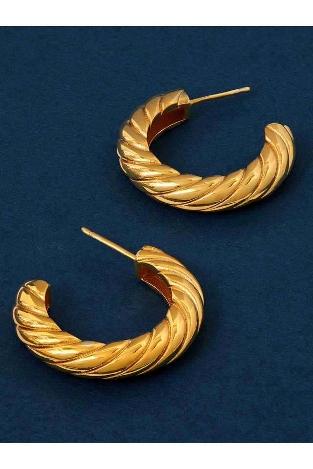 14K-Real-Gold-Plated-Twist-Chunky-Hoop-Earrings