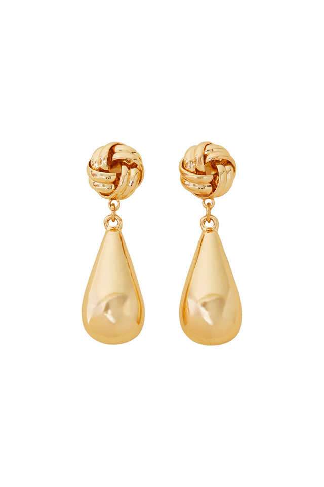 Knot-Stud-Drop-Gold-Earrings