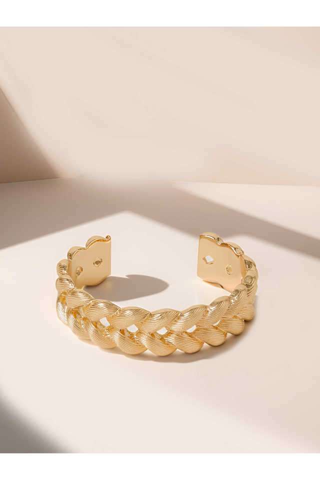 Textured-Plait-Bangle-Gold