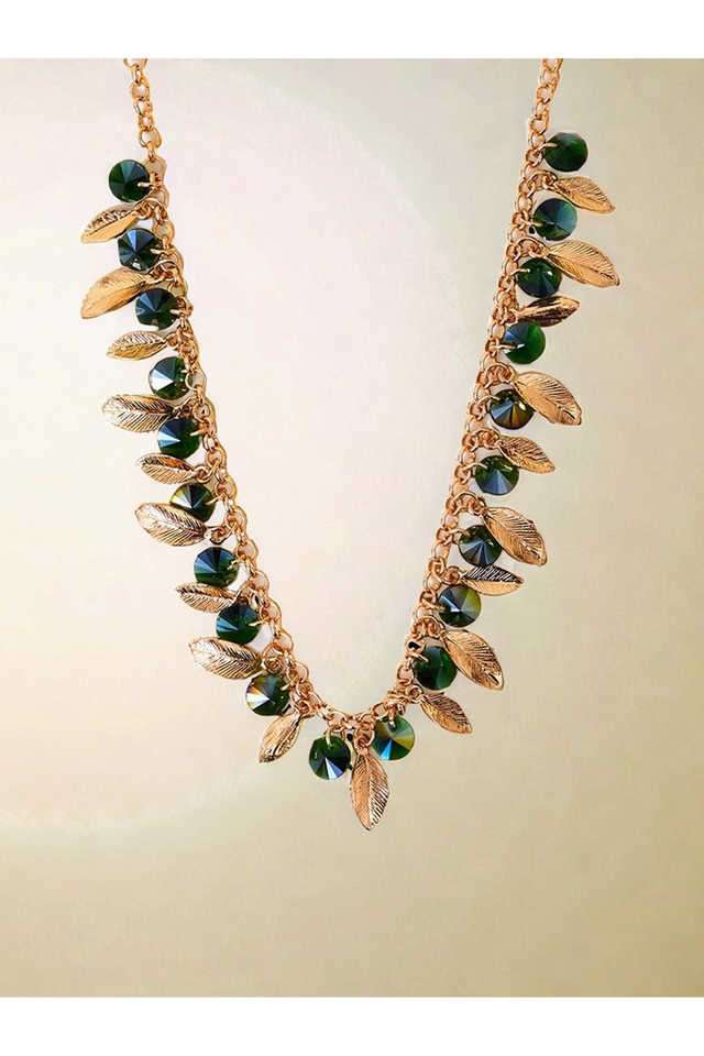 Leaf-And-Geam-Necklace