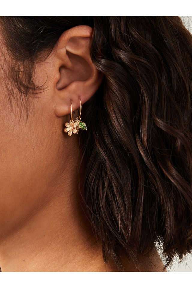 Flower-Gem-Hoop-Earrings-Pack-Of-3