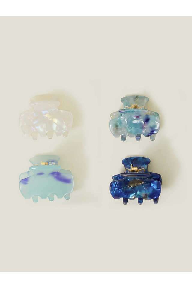 Blue-Small-Resin-Claw-Clip-Set-Of-4