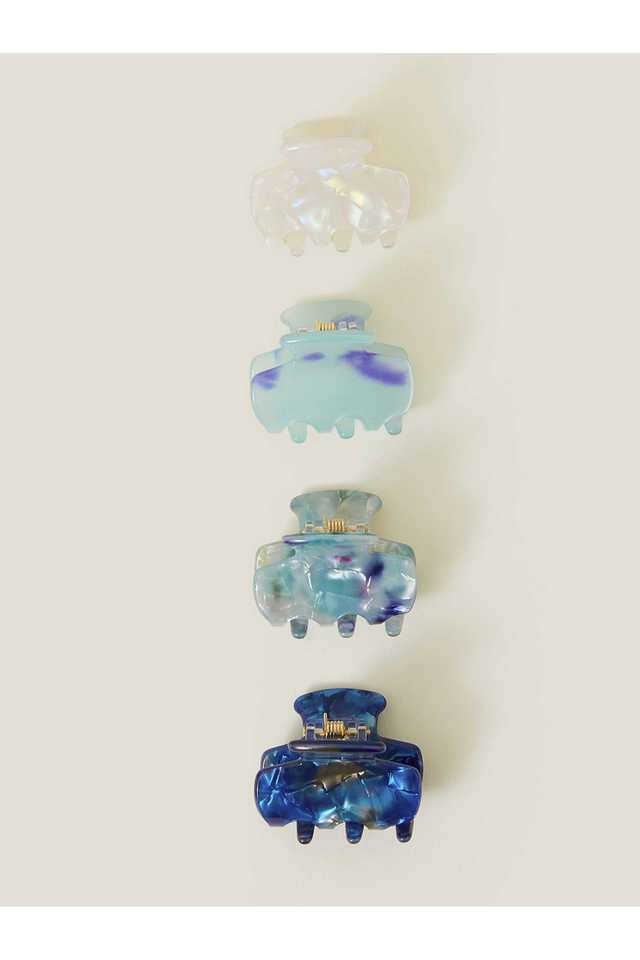 Blue-Small-Resin-Claw-Clip-Set-Of-4