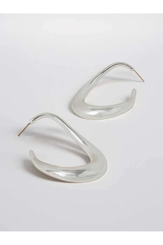 Silver-Chunky-Hoop-Drop-Earrings-Silver