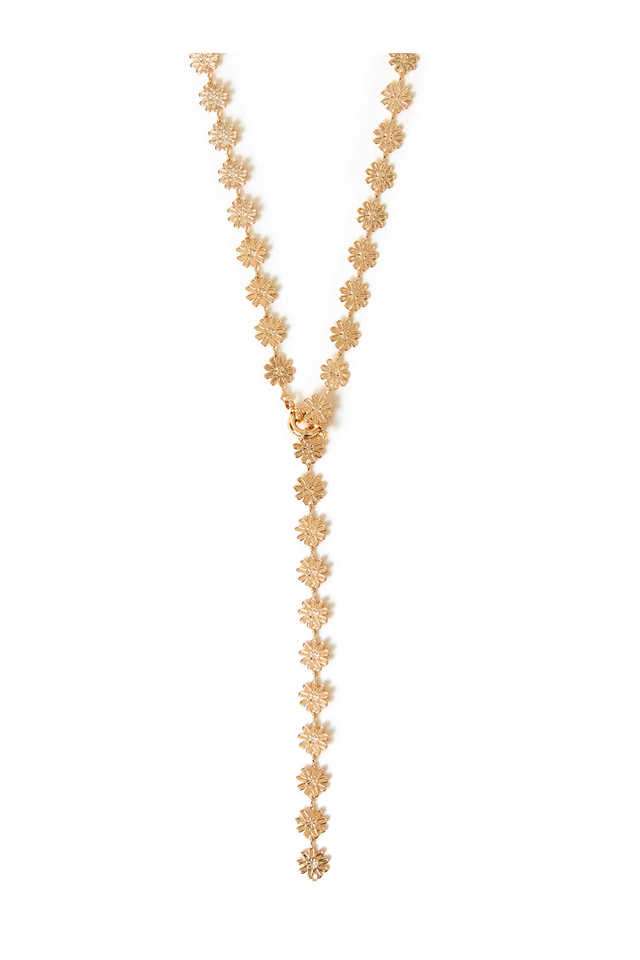 Gold-Flower-Chain-Lariat-Necklace