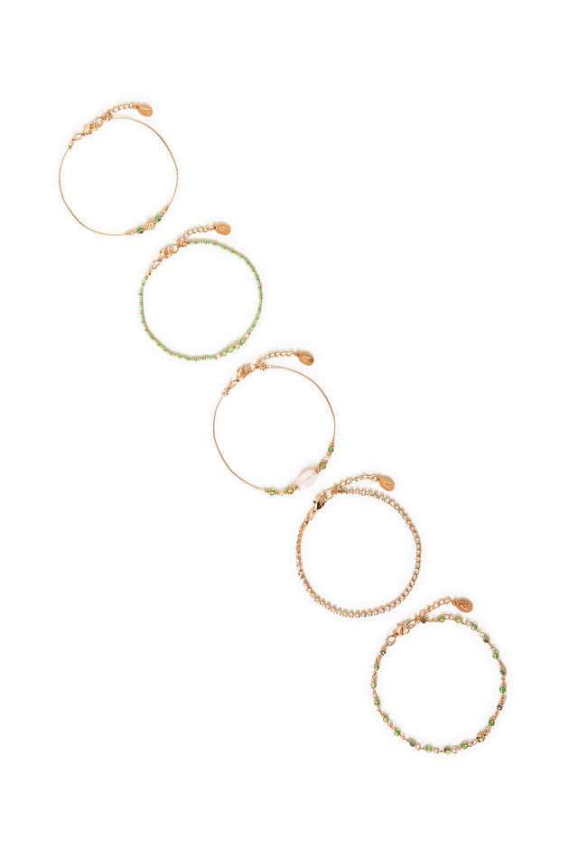 Multi-Mixed-Bead-Chain-Anklets-Pack-Of-5