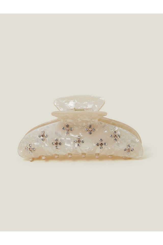 Cream-Resin-Gem-Claw-Clip