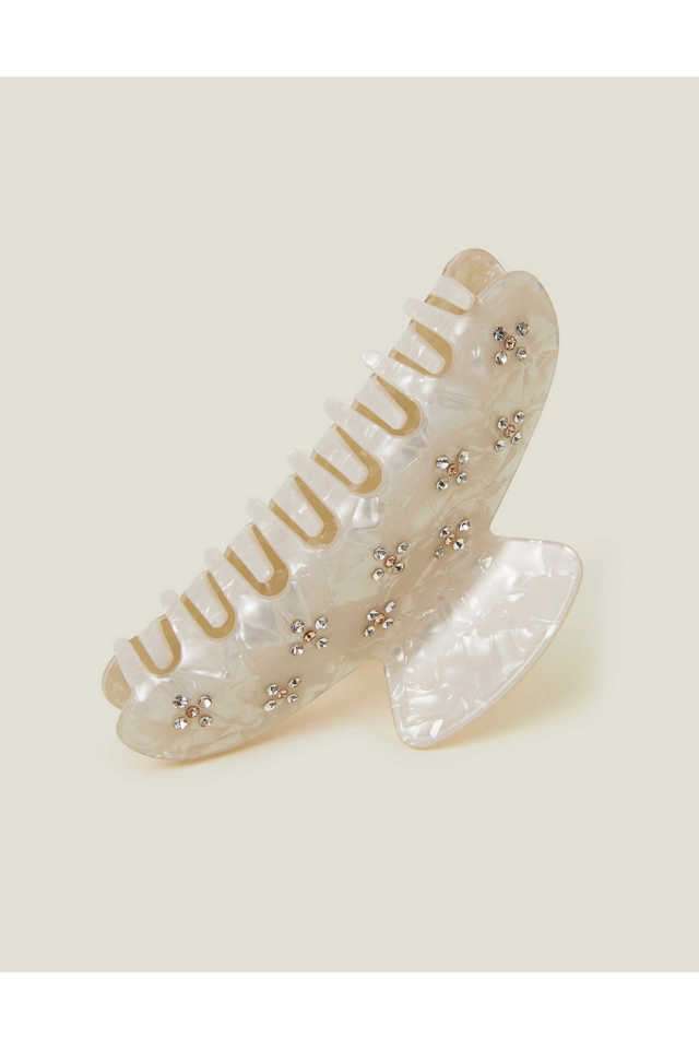 Cream-Resin-Gem-Claw-Clip