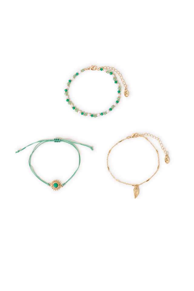 Multi-Bead-Feather-Anklets-Pack-Of-3