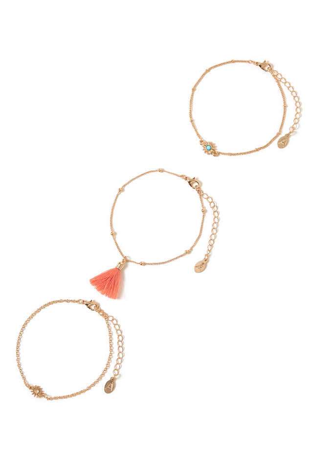 Gold-Sun-Tassel-Anklets-Pack-Of-3
