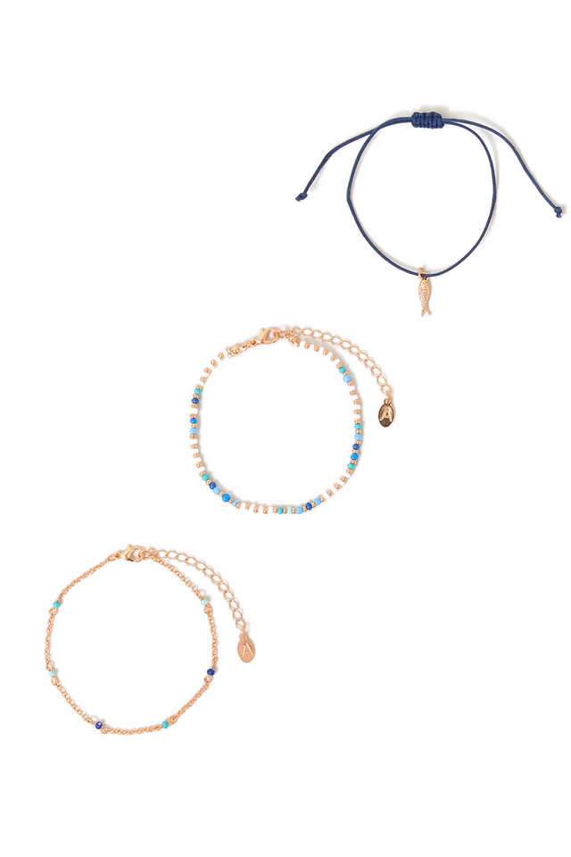 Multi-Fish-Bead-Anklets-Pack-Of-3