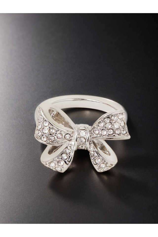 Silver-Pav-Bow-Ring-Medium