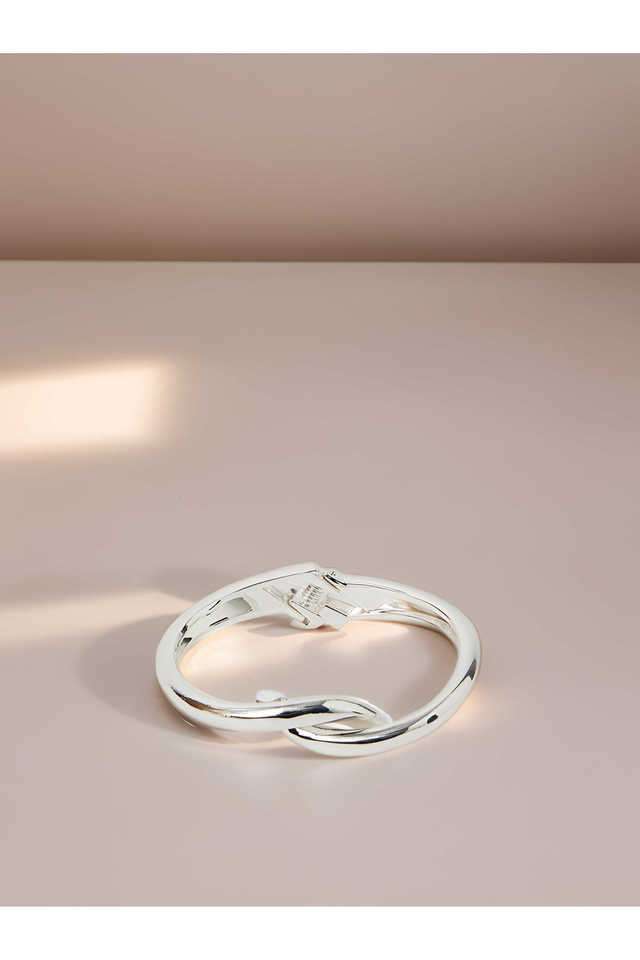 Twist-Knot-Hinge-Bangle-Silver